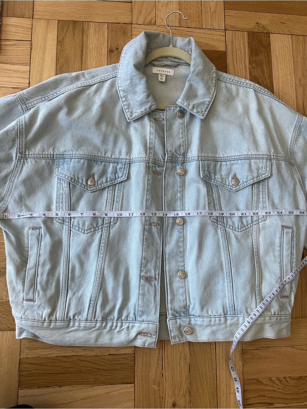 Topshop Light Wash Denim Jacket with voluminous sleeves - Casual Women’s jacket - Picture 5 of 7